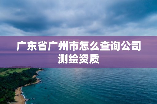 廣東省廣州市怎么查詢(xún)公司測(cè)繪資質(zhì)