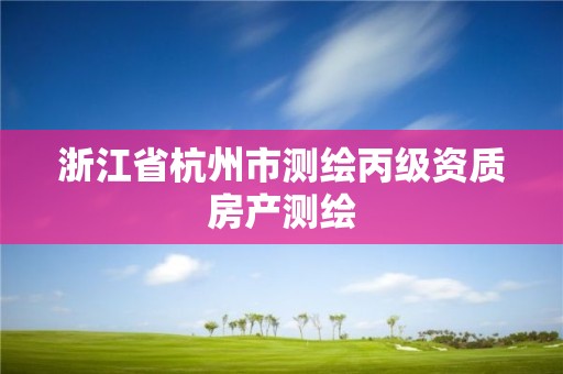 浙江省杭州市測繪丙級資質房產測繪