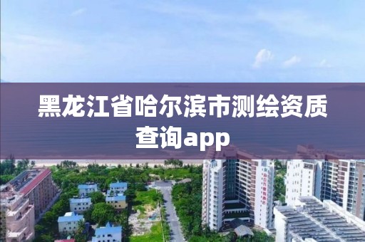 黑龍江省哈爾濱市測繪資質查詢app