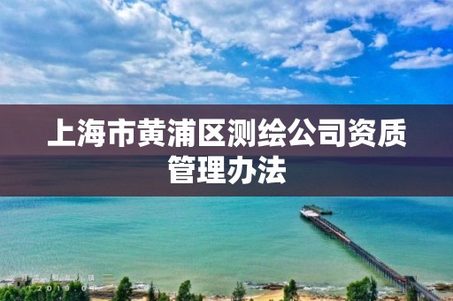 上海市黃浦區(qū)測繪公司資質(zhì)管理辦法