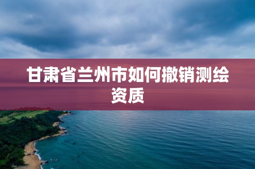 甘肅省蘭州市如何撤銷測繪資質