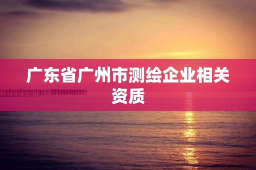 廣東省廣州市測繪企業(yè)相關(guān)資質(zhì)