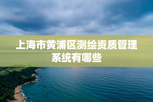 上海市黃浦區(qū)測繪資質(zhì)管理系統(tǒng)有哪些