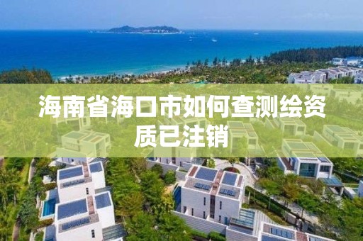 海南省海口市如何查測繪資質已注銷