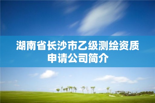 湖南省長沙市乙級測繪資質申請公司簡介