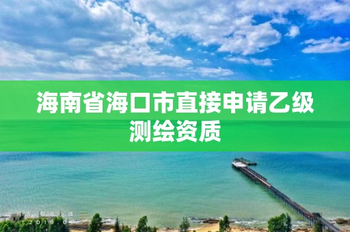 海南省海口市直接申請乙級測繪資質(zhì)