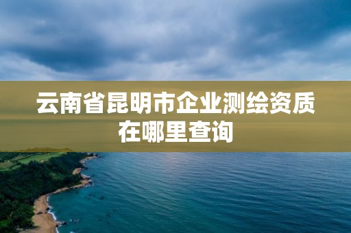 云南省昆明市企業測繪資質在哪里查詢