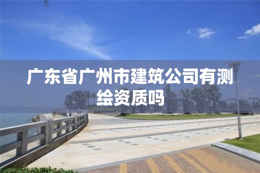 廣東省廣州市建筑公司有測繪資質嗎