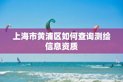 上海市黃浦區(qū)如何查詢測繪信息資質(zhì)