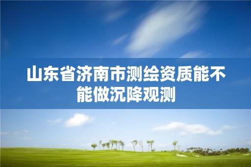 山東省濟南市測繪資質能不能做沉降觀測