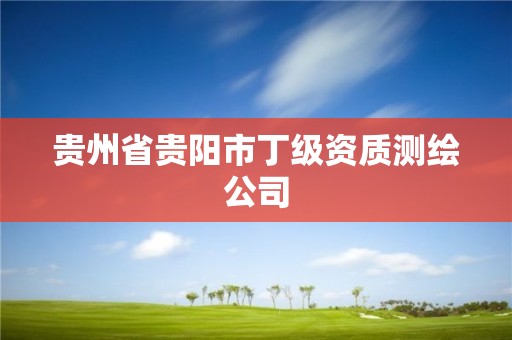 貴州省貴陽市丁級資質測繪公司