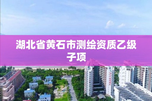 湖北省黃石市測繪資質乙級子項