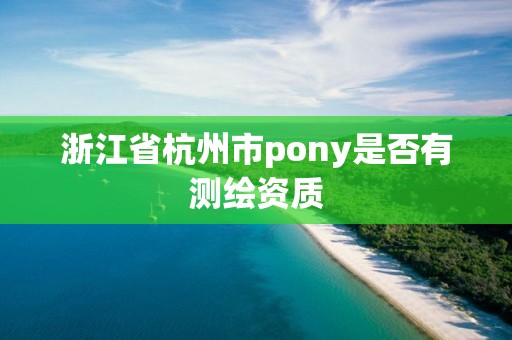 浙江省杭州市pony是否有測繪資質