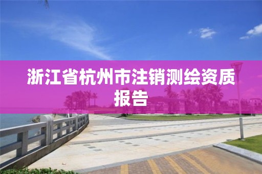 浙江省杭州市注銷測繪資質報告