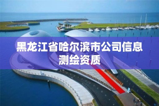 黑龍江省哈爾濱市公司信息測繪資質(zhì)