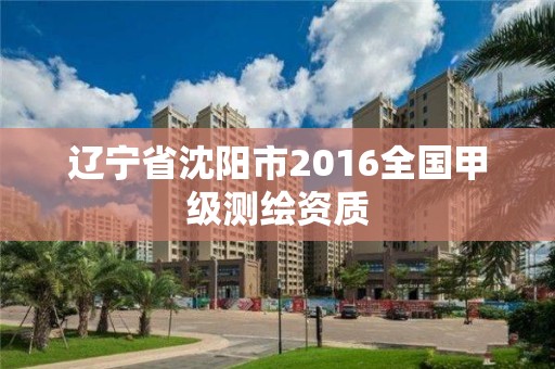 遼寧省沈陽市2016全國甲級測繪資質