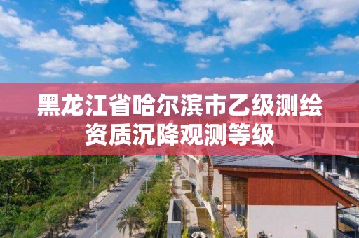 黑龍江省哈爾濱市乙級測繪資質(zhì)沉降觀測等級