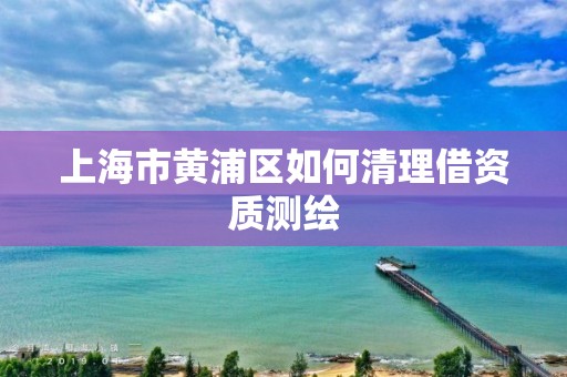 上海市黃浦區如何清理借資質測繪