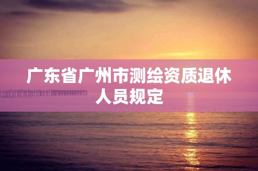 廣東省廣州市測繪資質退休人員規定