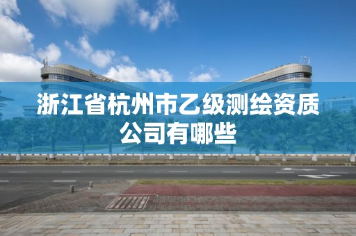 浙江省杭州市乙級測繪資質公司有哪些