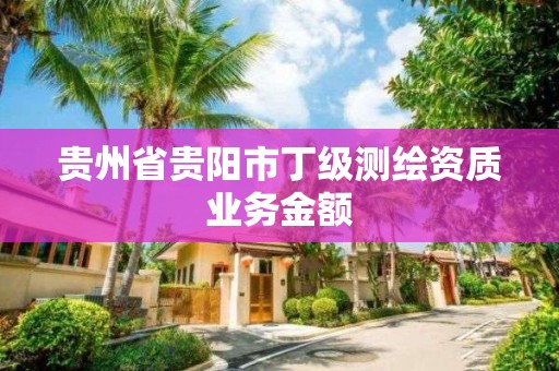 貴州省貴陽市丁級測繪資質業務金額