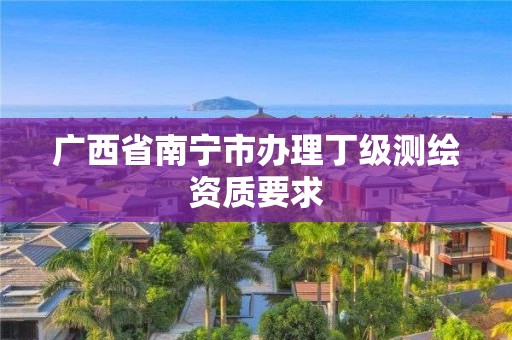 廣西省南寧市辦理丁級(jí)測繪資質(zhì)要求