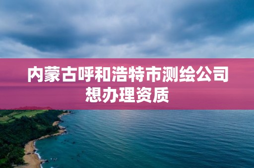 內蒙古呼和浩特市測繪公司想辦理資質