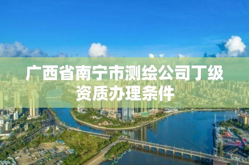 廣西省南寧市測繪公司丁級資質(zhì)辦理條件