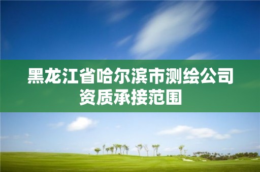 黑龍江省哈爾濱市測繪公司資質承接范圍