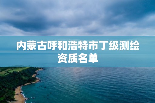 內蒙古呼和浩特市丁級測繪資質名單