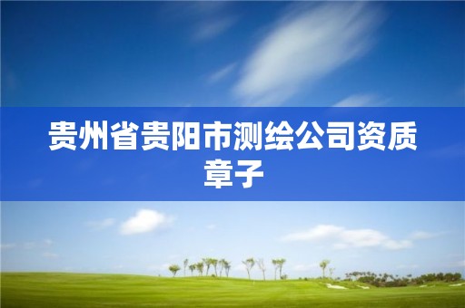 貴州省貴陽市測繪公司資質章子