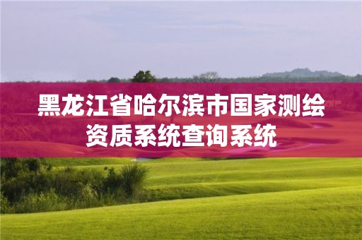 黑龍江省哈爾濱市國家測繪資質系統(tǒng)查詢系統(tǒng)