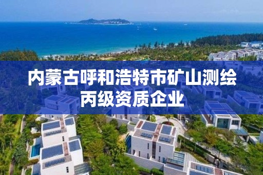 內(nèi)蒙古呼和浩特市礦山測繪丙級資質(zhì)企業(yè)