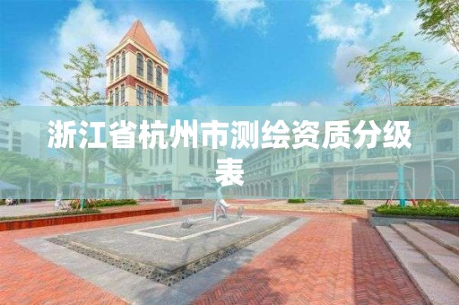 浙江省杭州市測繪資質分級表