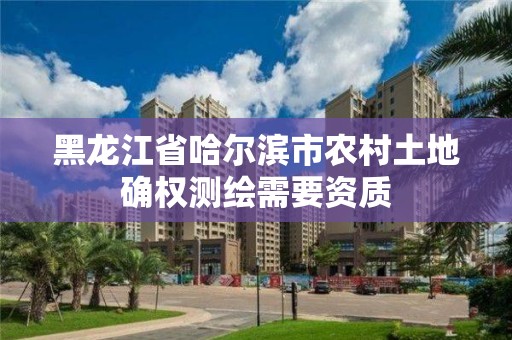 黑龍江省哈爾濱市農(nóng)村土地確權(quán)測(cè)繪需要資質(zhì)