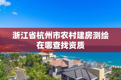 浙江省杭州市農(nóng)村建房測繪在哪查找資質(zhì)