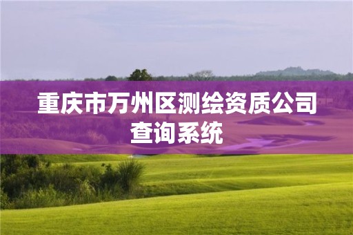 重慶市萬州區測繪資質公司查詢系統