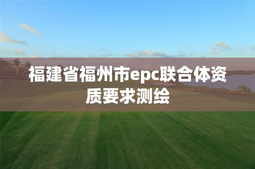 福建省福州市epc聯合體資質要求測繪