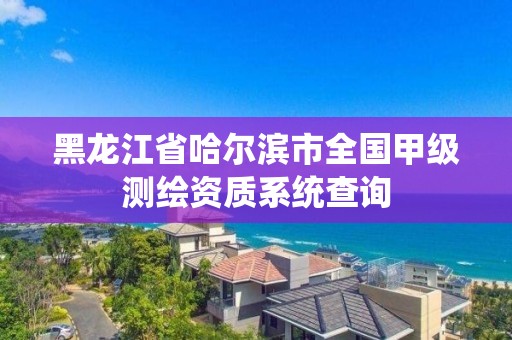 黑龍江省哈爾濱市全國甲級測繪資質(zhì)系統(tǒng)查詢