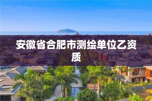 安徽省合肥市測繪單位乙資質(zhì)