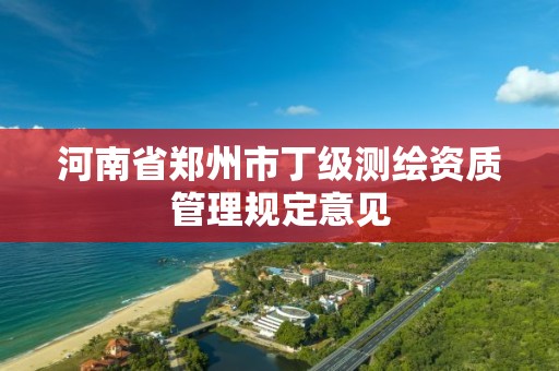 河南省鄭州市丁級測繪資質管理規定意見