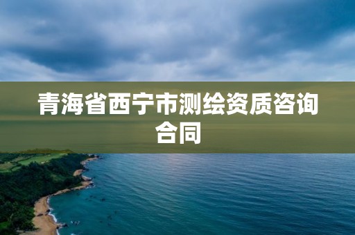 青海省西寧市測繪資質咨詢合同