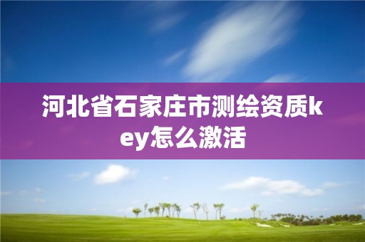 河北省石家莊市測繪資質key怎么激活