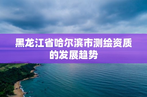 黑龍江省哈爾濱市測繪資質的發展趨勢