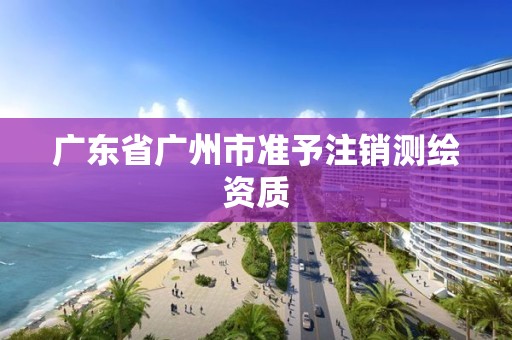 廣東省廣州市準予注銷測繪資質