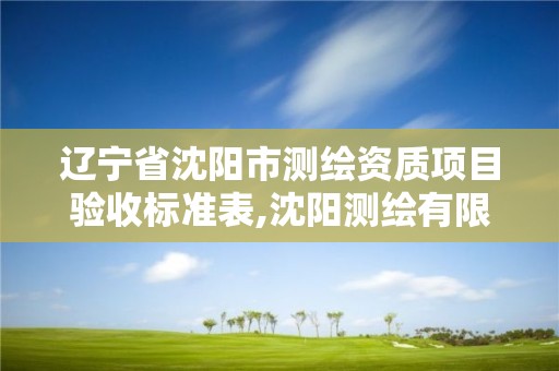 遼寧省沈陽市測繪資質項目驗收標準表,沈陽測繪有限公司。