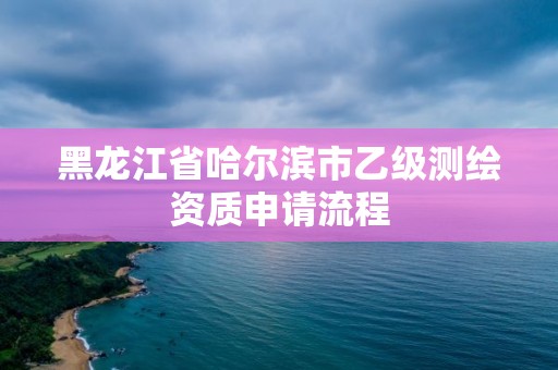 黑龍江省哈爾濱市乙級測繪資質申請流程