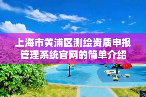 上海市黃浦區測繪資質申報管理系統官網的簡單介紹