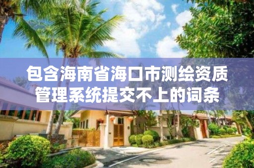 包含海南省海口市測繪資質管理系統提交不上的詞條