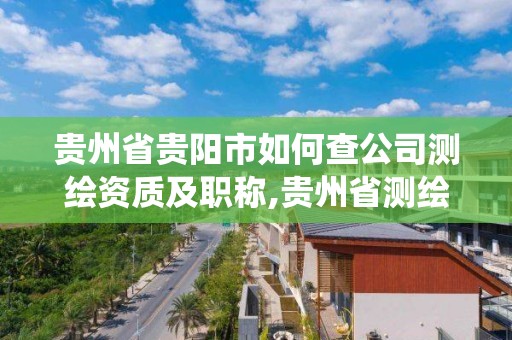 貴州省貴陽市如何查公司測繪資質及職稱,貴州省測繪資質管理系統。